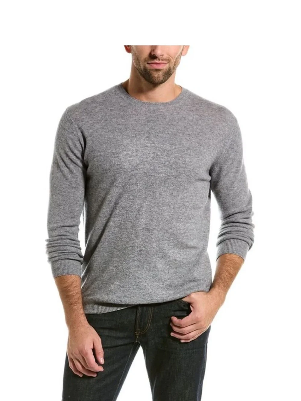 NWT Forte Cashmere Classic Cashmere Crewneck Sweater Lightweight Green Blue S